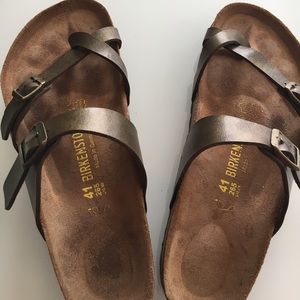 Birkenstock size 41 bronze sandals
